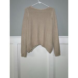 Anthropologie Moth Sweater Womens Size‎ Small Cable Knit Fisherman Beige Tan